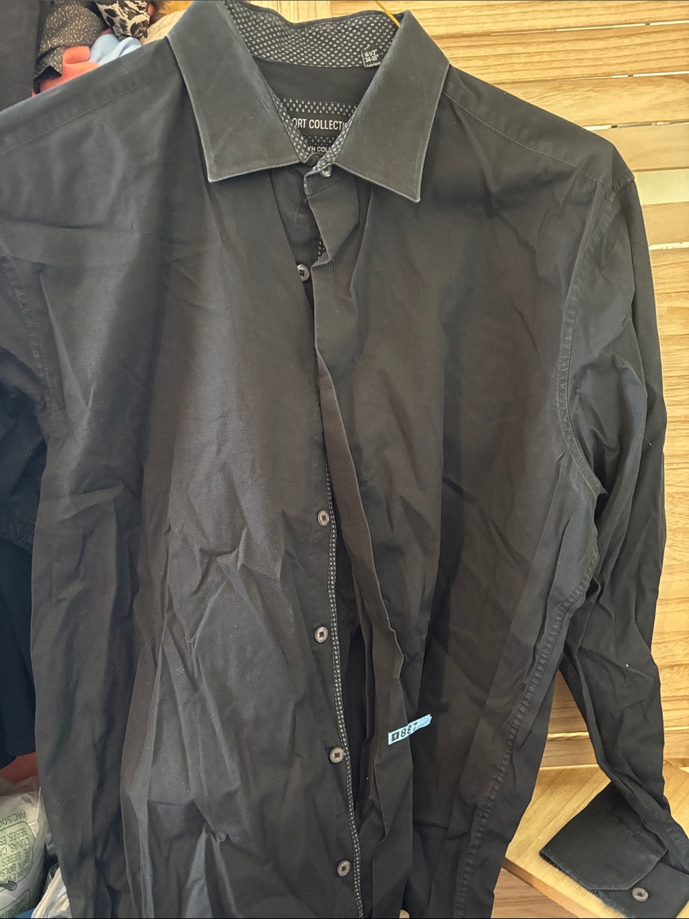 Report Collection Black Lightweight Button-Up Shirt 16 1/2 34/35